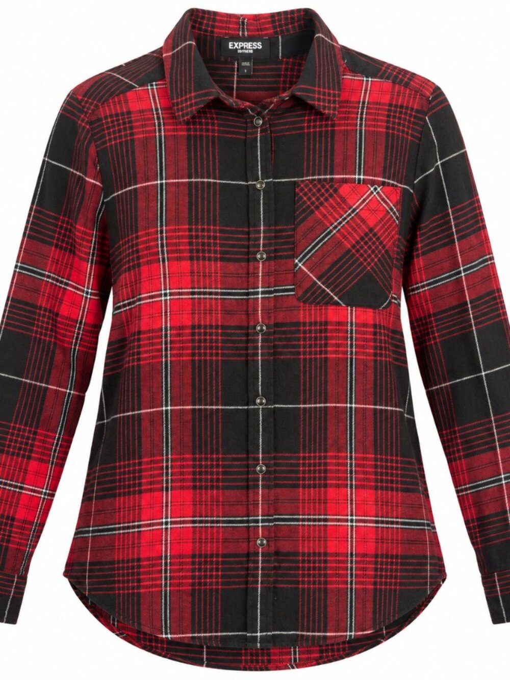 Express Boyfriend Womens Size S Plaid Long Sleeve